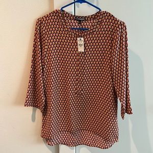 Express Silky blouse top- geometric print